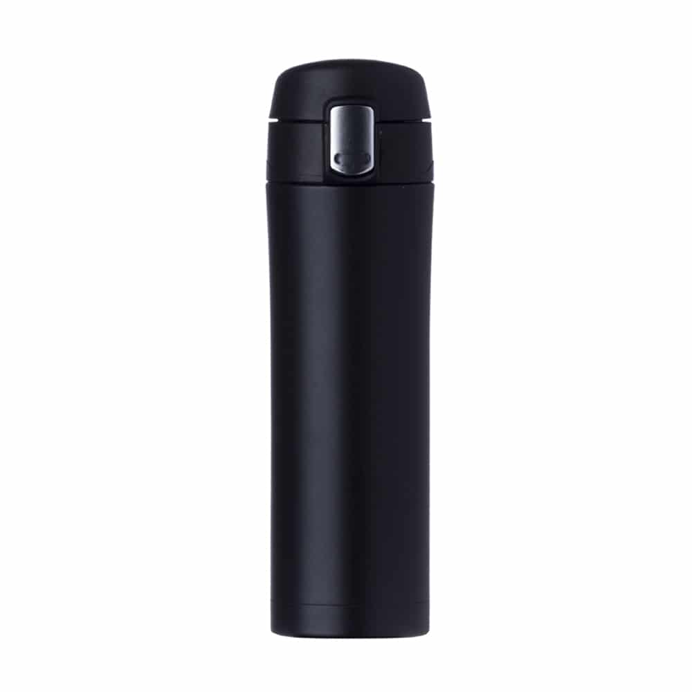 GARRAFA TÉRMICA 450 ML C/ TRAVA SPX-13377 NA COR PRETO