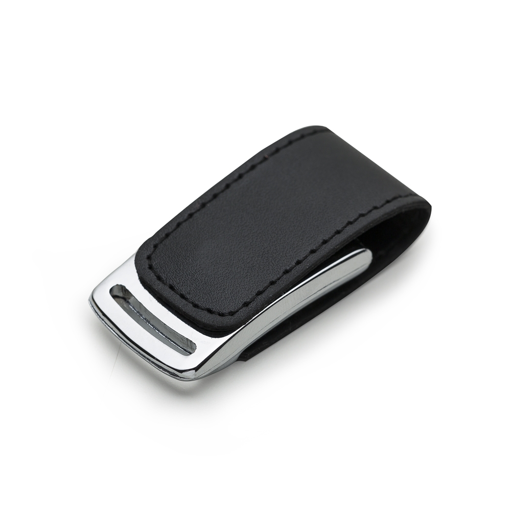 PEN DRIVE DE COURO 8GB SPX-00055-8GB-PRE/PRA NA COR PRETO