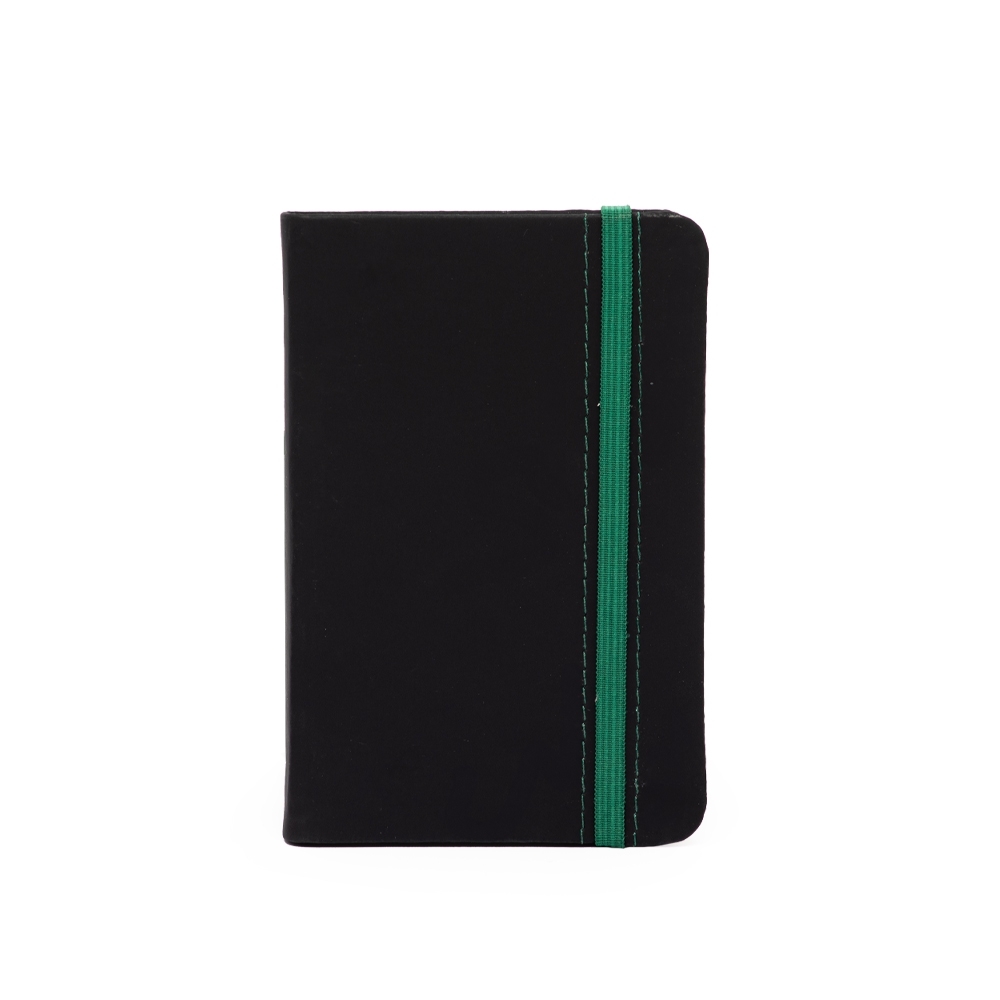 CADERNETA EMBORRACHADA C/COSTURA S/PAUTA SPX-15051-PRE/VD NA COR PRETO