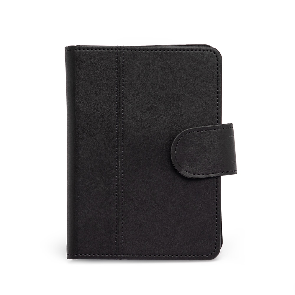 CADERNETA EM COURO SINTÉTICO SPX-15063-PRE/PRE NA COR PRETO