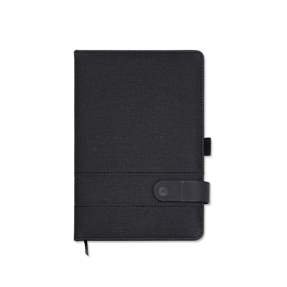 CADERNETA A5 EM PU SPX-06102-PRE NA COR PRETO