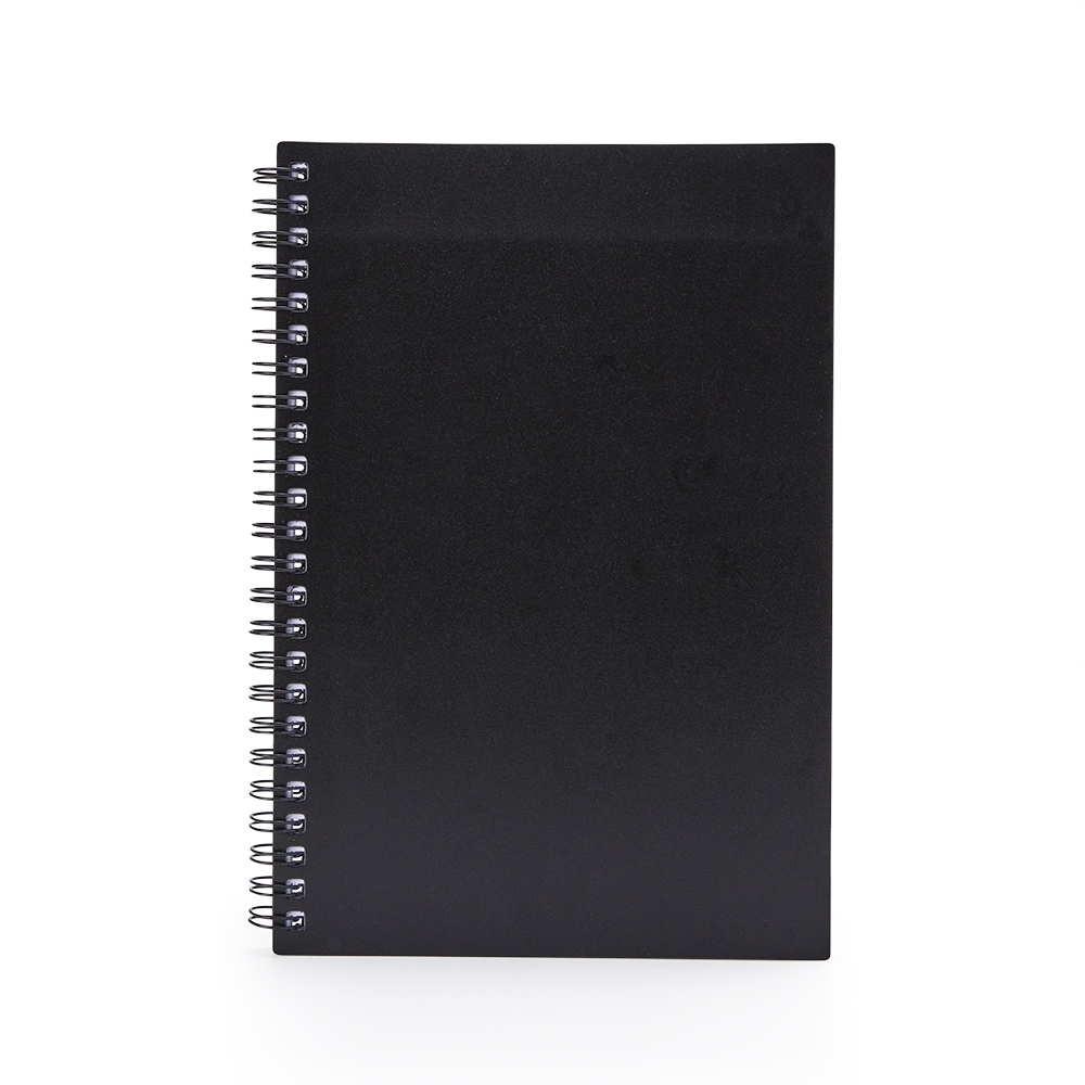 CADERNO A5 PLÁSTICO SPX-05071-PRE NA COR PRETO