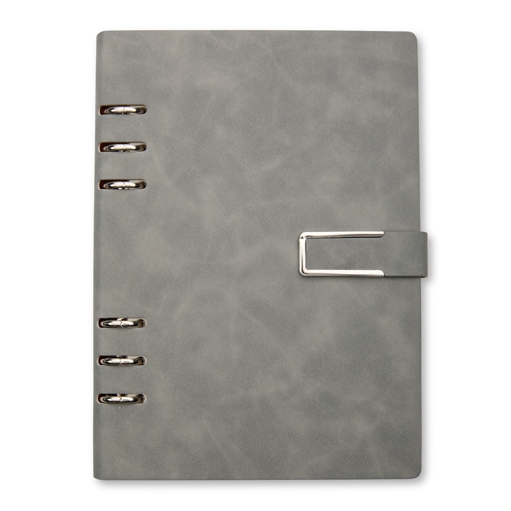 CADERNO FICHÁRIO PU SPX-08203-CIN NA COR CINZA