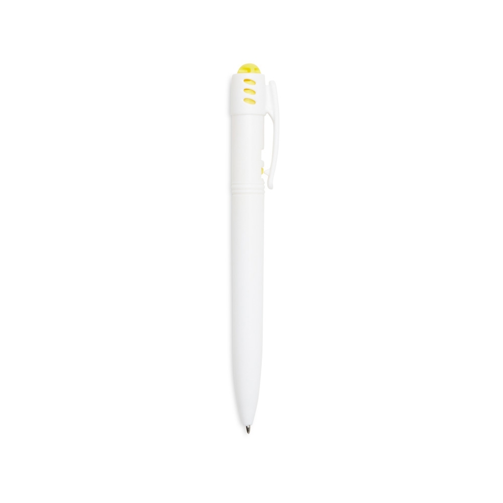 CANETA PLASTICA SPX-1089C-BCO/AMA NA COR BRANCO