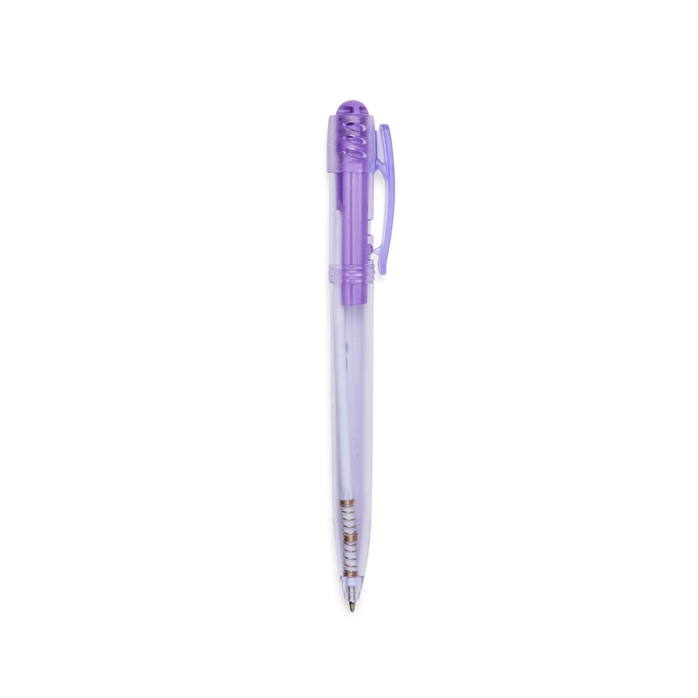 CANETA PLASTICA TRANSLUCIDA SPX-1089T-ROX NA COR ROXO