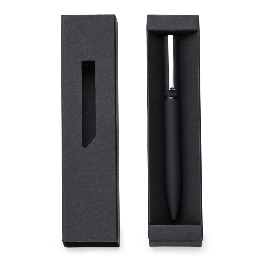 CANETA METAL C/ BOX DE PAPEL SPX-13580-PRE NA COR PRETO