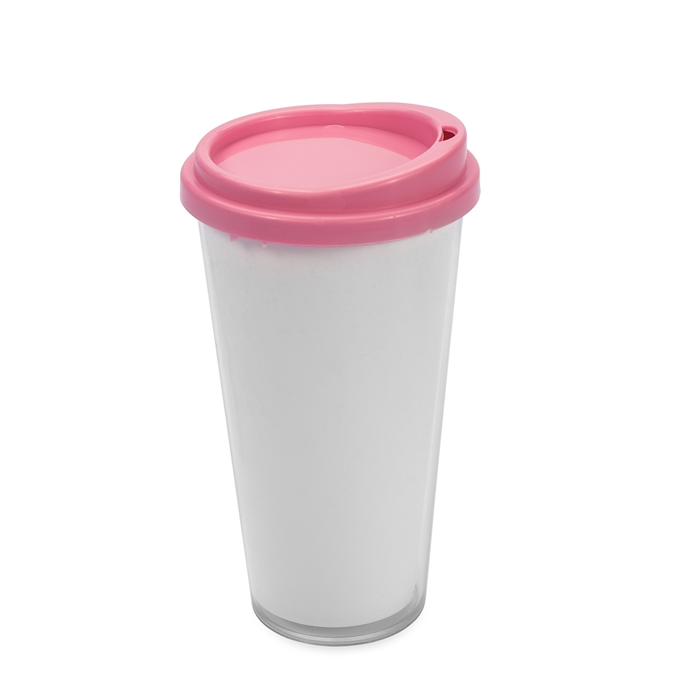 COPO PLÁSTICO DUPLO 400ML SPX-15243-BCO/ROS NA COR BRANCO