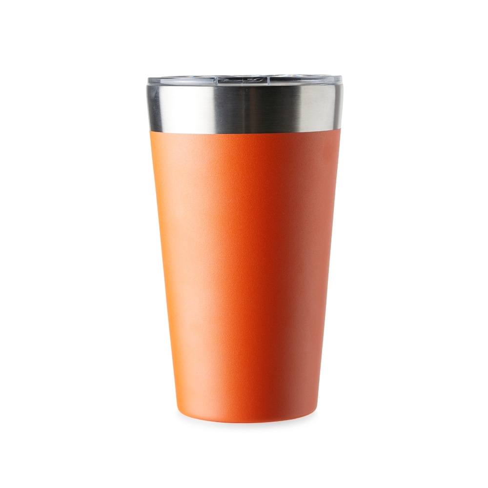COPO TÉRMICO DE INOX 473ML C/ TAMPA SPX-04080B-LAR NA COR LARANJA