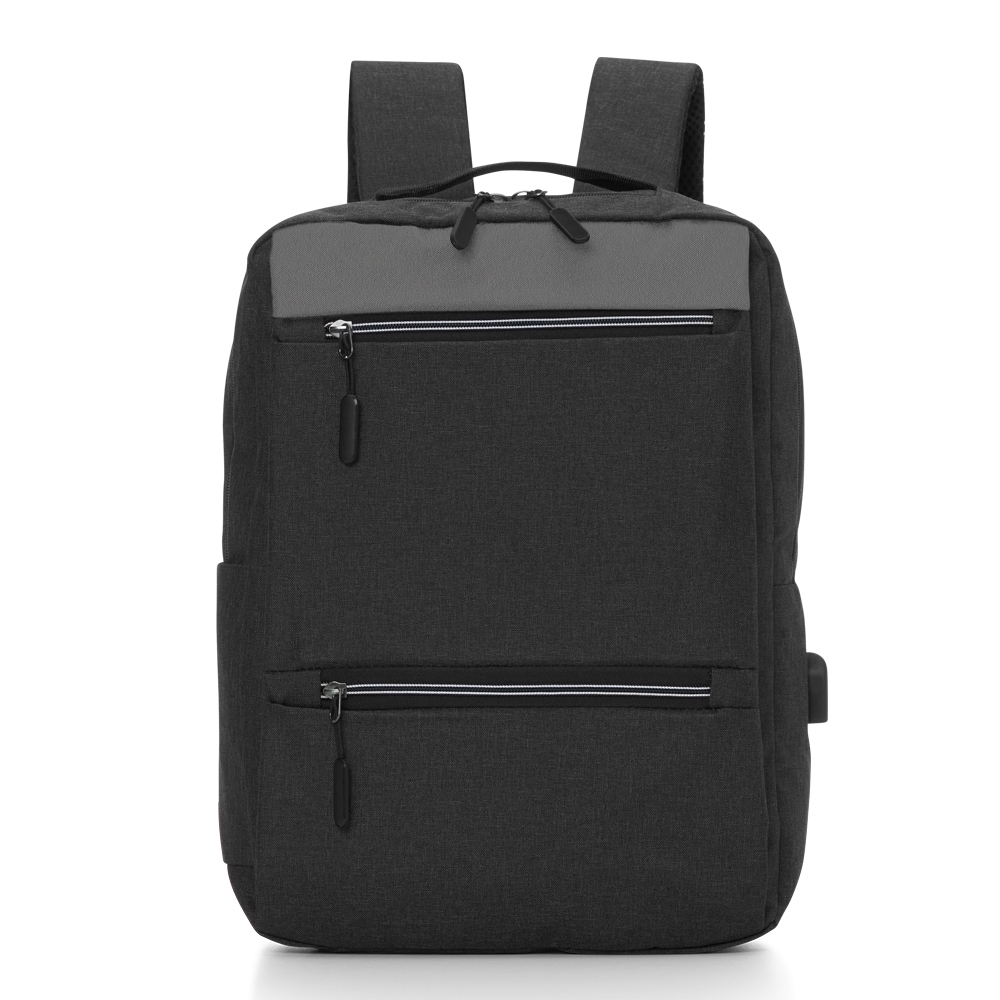 MOCHILA DE NYLON USB 21L SPX-01326-PRE NA COR PRETO