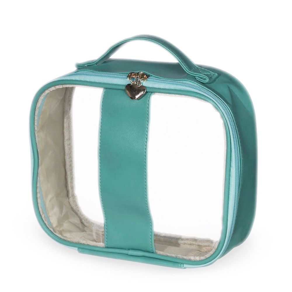 NECESSAIRE EM PVC E PU TAM.G SPX-18647G-VD NA COR VERDE