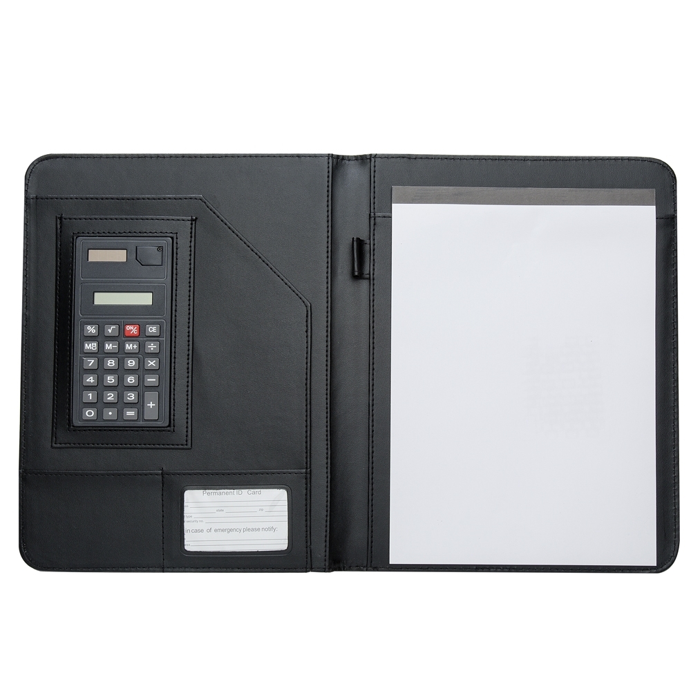 PASTA DE CONVENÇÃO C/ BLOCO E CALCULADORA SPX-10108-PRE NA COR PRETO