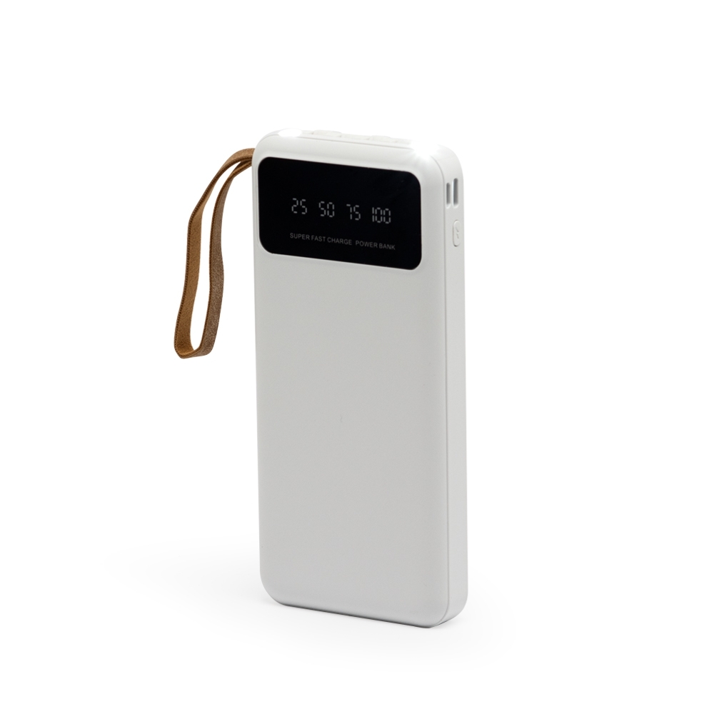 POWER BANK 10.000MAH COM LANTERNA E MULTISSAÍDAS SPX-08014-BCO NA COR BRANCO