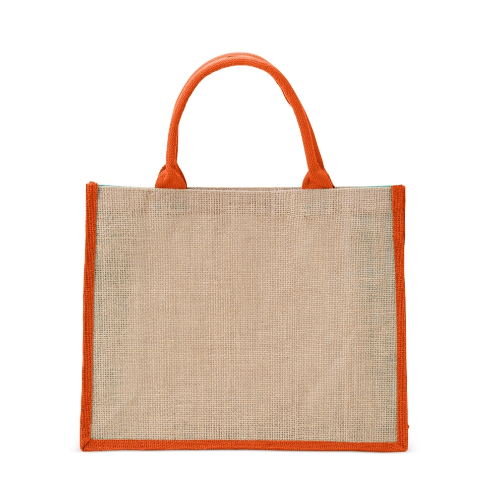 SACOLA DE JUTA PEQUENA SPX-18742-LAR NA COR LARANJA