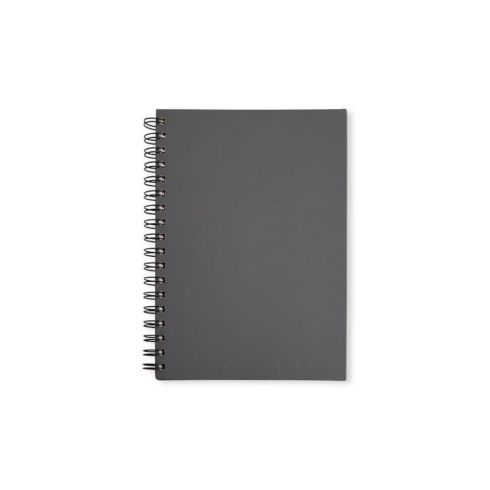 CADERNO CAPA EMBORRACHADA SPX-13708-CIN NA COR CINZA