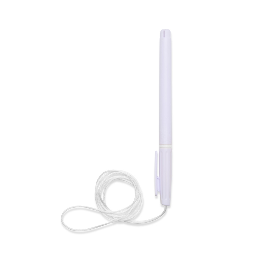 CANETA PLÁSTICA COM CORDÃO SPX-01092-BCO/BCO NA COR BRANCO