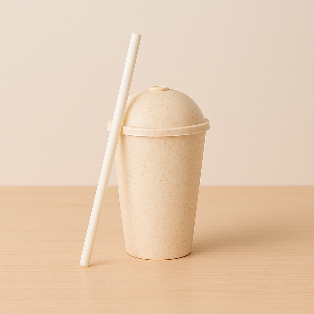 COPO FIBRA DE MADEIRA 450ML SPX-15325-BEG NA COR BEGE