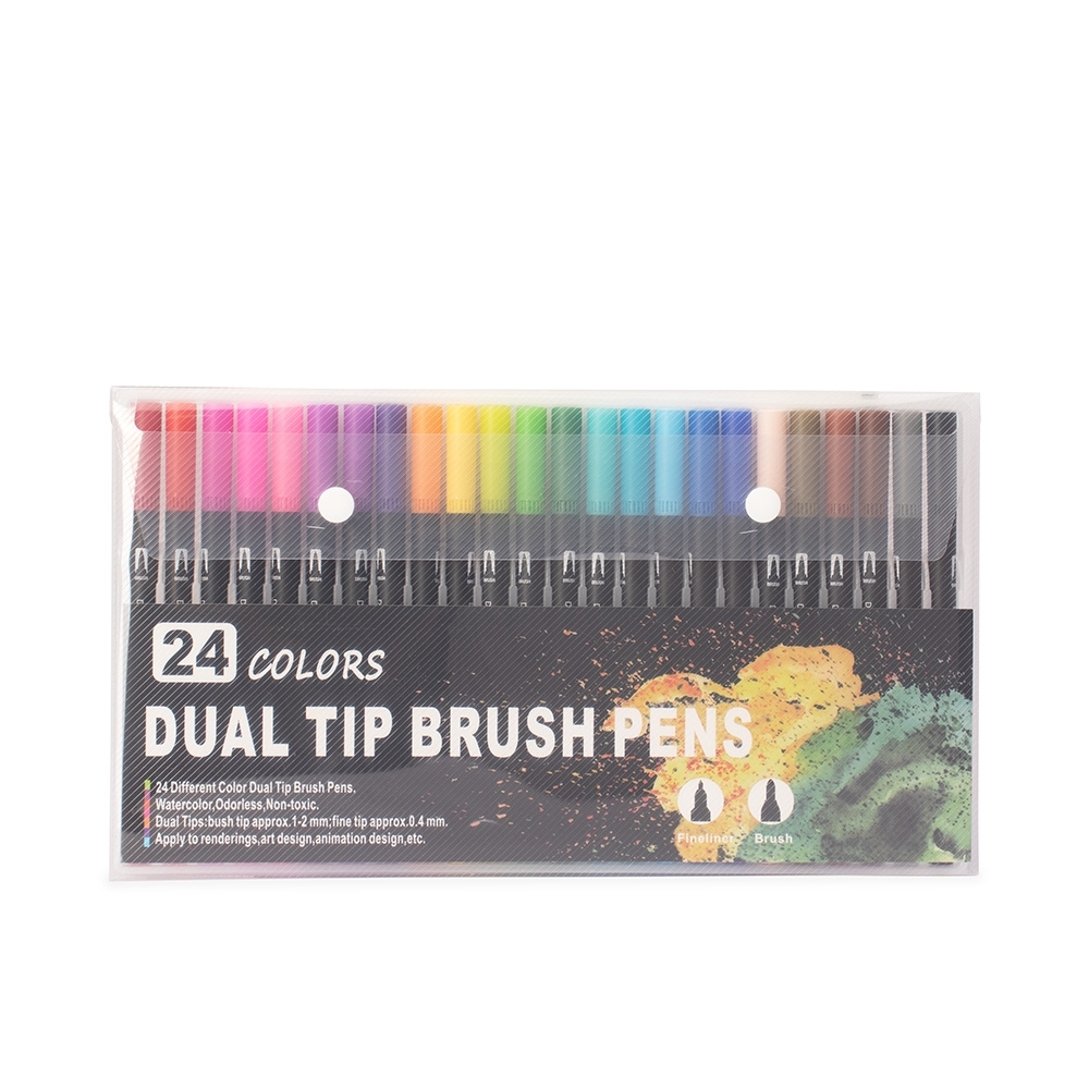 KIT CANETINHAS PONTA DUPLA 24 CORES SPX-08332B-24-COL NA COR COLORIDO