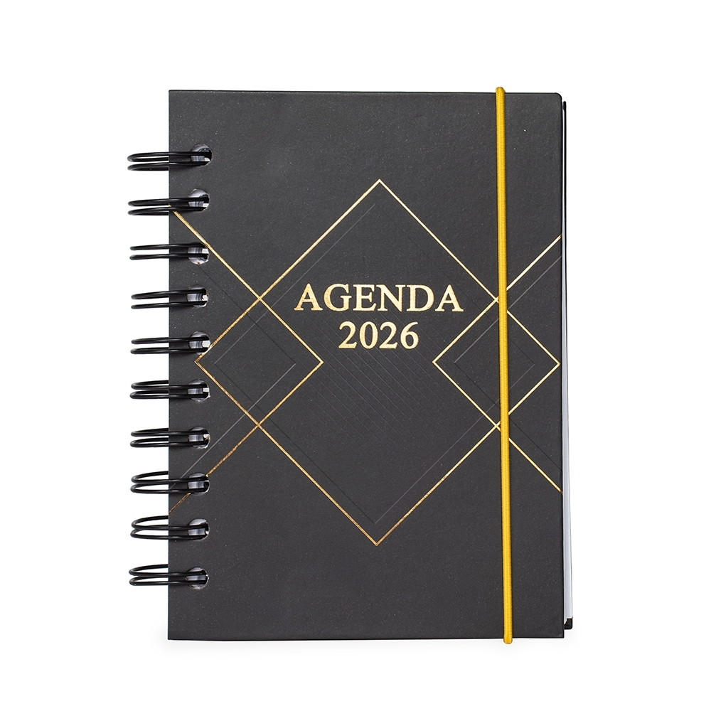 AGENDA DIÁRIA 2026 WIRE-O SPX-15350-PRE/DOU NA COR PRETO