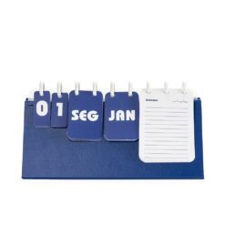 CALENDÁRIO PERMANENTE DE MESA DISCO SPX-15342-AZU NA COR AZUL